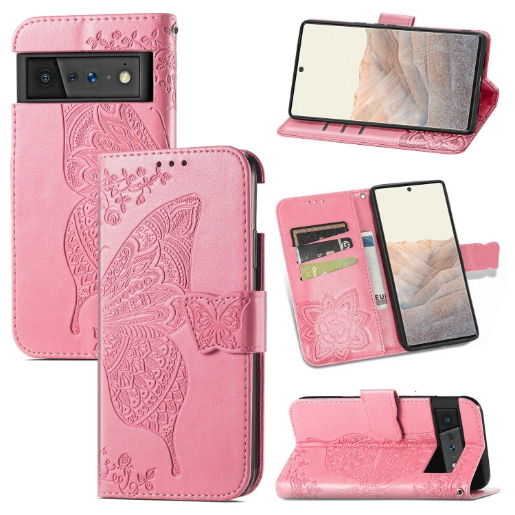 Butterfly Love Flowers Embossed Horizontal Flip Leather Case with Holder & Card Slots & Wallet & Lanyard, For Google Pixel 6, For vivo Y72 5G