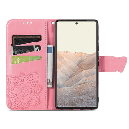 Butterfly Love Flowers Embossed Horizontal Flip Leather Case with Holder & Card Slots & Wallet & Lanyard, For Google Pixel 6, For vivo Y72 5G