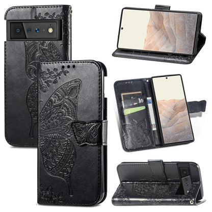 Butterfly Love Flowers Embossed Horizontal Flip Leather Case with Holder & Card Slots & Wallet & Lanyard, For Google Pixel 6, For vivo Y72 5G