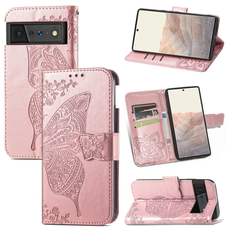 Butterfly Love Flowers Embossed Horizontal Flip Leather Case with Holder & Card Slots & Wallet & Lanyard, For Google Pixel 6, For vivo Y72 5G