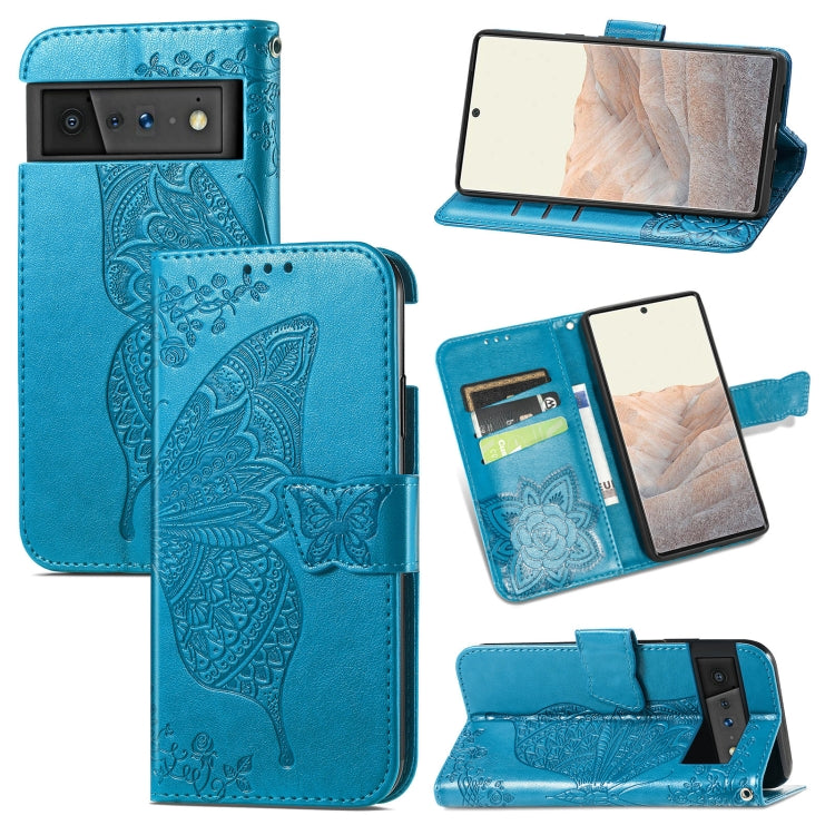 Butterfly Love Flowers Embossed Horizontal Flip Leather Case with Holder & Card Slots & Wallet & Lanyard, For Google Pixel 6, For vivo Y72 5G