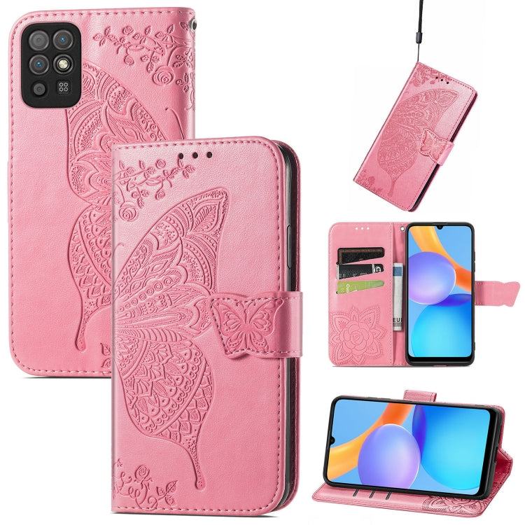 Butterfly Love Flowers Embossed Horizontal Flip Leather Case with Holder & Card Slots & Wallet & Lanyard, For OPPO Realme C21Y, For Xiaomi Mi 11T / 11T Pro, For Honor Play 5T Youth