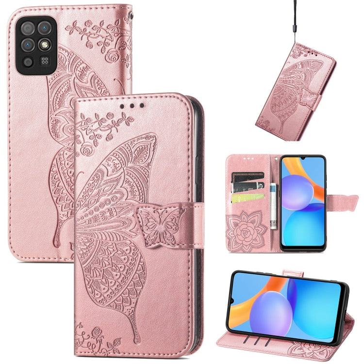 Butterfly Love Flowers Embossed Horizontal Flip Leather Case with Holder & Card Slots & Wallet & Lanyard, For OPPO Realme C21Y, For Xiaomi Mi 11T / 11T Pro, For Honor Play 5T Youth