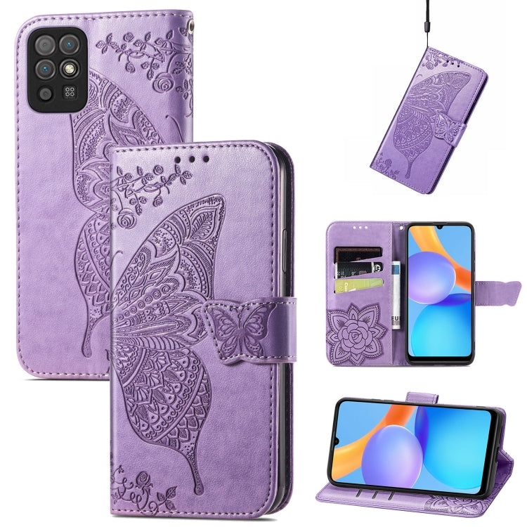 Butterfly Love Flowers Embossed Horizontal Flip Leather Case with Holder & Card Slots & Wallet & Lanyard, For OPPO Realme C21Y, For Xiaomi Mi 11T / 11T Pro, For Honor Play 5T Youth