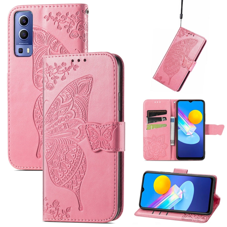 Butterfly Love Flowers Embossed Horizontal Flip Leather Case with Holder & Card Slots & Wallet & Lanyard, For Google Pixel 6, For vivo Y72 5G