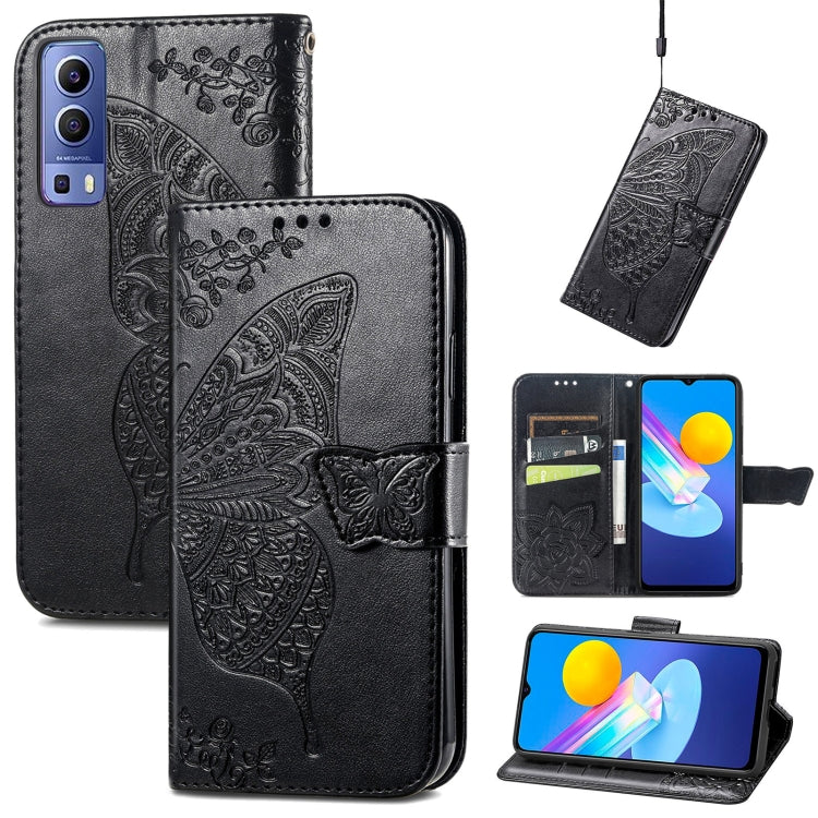 Butterfly Love Flowers Embossed Horizontal Flip Leather Case with Holder & Card Slots & Wallet & Lanyard, For Google Pixel 6, For vivo Y72 5G
