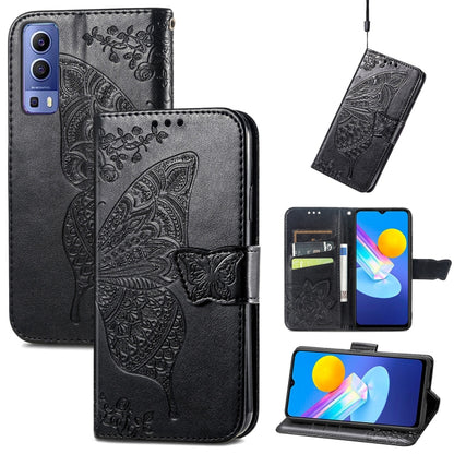 Butterfly Love Flowers Embossed Horizontal Flip Leather Case with Holder & Card Slots & Wallet & Lanyard, For Google Pixel 6, For vivo Y72 5G
