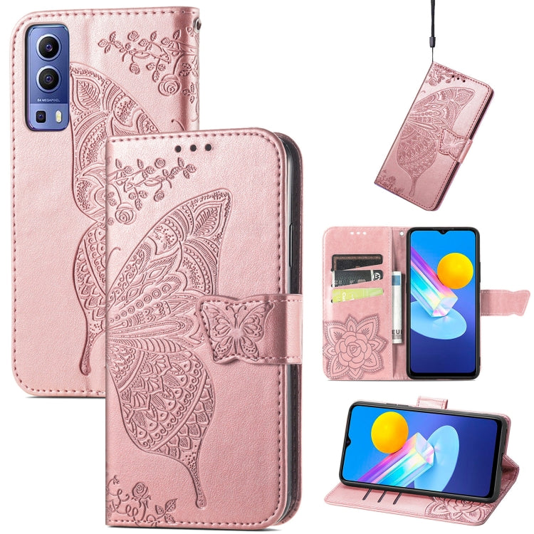 Butterfly Love Flowers Embossed Horizontal Flip Leather Case with Holder & Card Slots & Wallet & Lanyard, For Google Pixel 6, For vivo Y72 5G