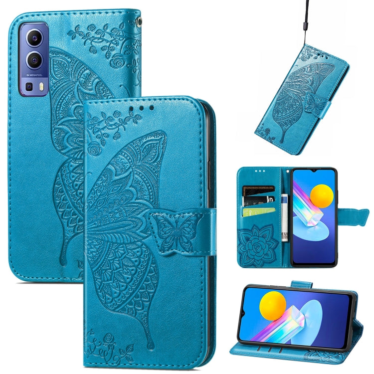 Butterfly Love Flowers Embossed Horizontal Flip Leather Case with Holder & Card Slots & Wallet & Lanyard, For Google Pixel 6, For vivo Y72 5G