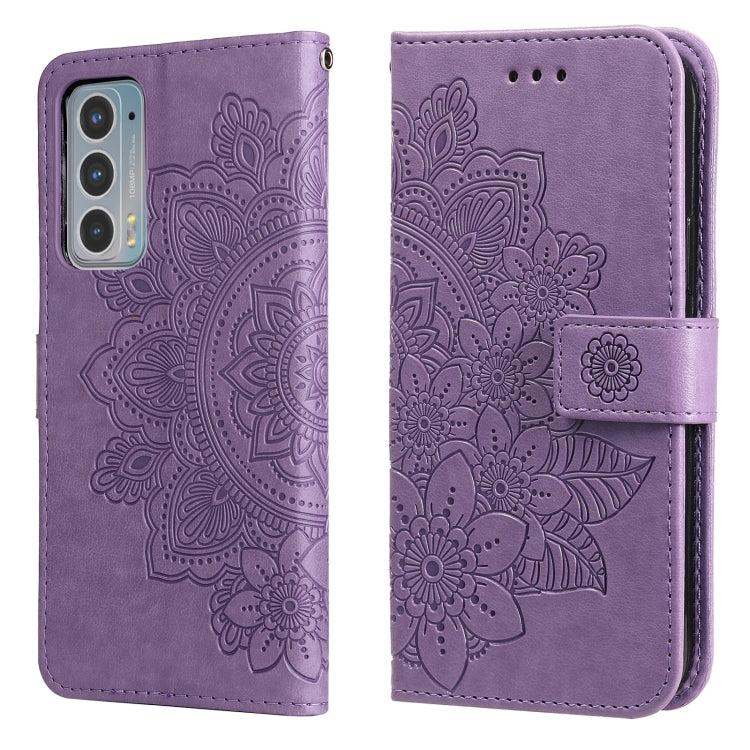 7-petal Flowers Embossing Horizontal Flip Leather Phone Case with Holder & Card Slots, For Motorola Edge 20, For Nokia C20 / C10, For vivo Y21 / Y21s / Y33s, For Samsung Galaxy A13 5G