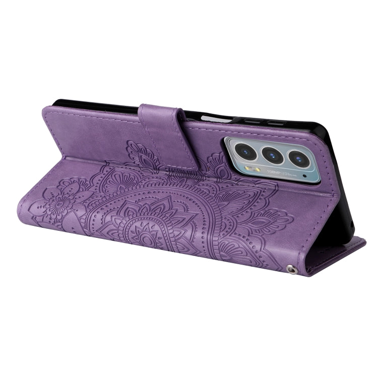 7-petal Flowers Embossing Horizontal Flip Leather Phone Case with Holder & Card Slots, For Motorola Edge 20, For Nokia C20 / C10, For vivo Y21 / Y21s / Y33s, For Samsung Galaxy A13 5G