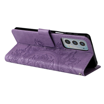 7-petal Flowers Embossing Horizontal Flip Leather Phone Case with Holder & Card Slots, For Motorola Edge 20, For Nokia C20 / C10, For vivo Y21 / Y21s / Y33s, For Samsung Galaxy A13 5G