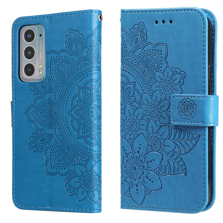 7-petal Flowers Embossing Horizontal Flip Leather Phone Case with Holder & Card Slots, For Motorola Edge 20, For Nokia C20 / C10, For vivo Y21 / Y21s / Y33s, For Samsung Galaxy A13 5G