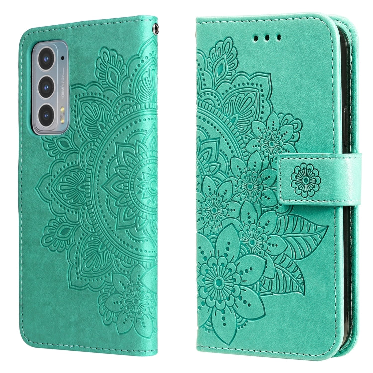 7-petal Flowers Embossing Horizontal Flip Leather Phone Case with Holder & Card Slots, For Motorola Edge 20, For Nokia C20 / C10, For vivo Y21 / Y21s / Y33s, For Samsung Galaxy A13 5G