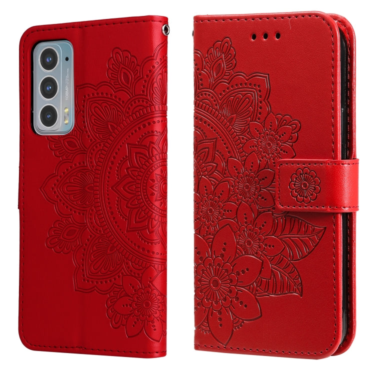 7-petal Flowers Embossing Horizontal Flip Leather Phone Case with Holder & Card Slots, For Motorola Edge 20, For Nokia C20 / C10, For vivo Y21 / Y21s / Y33s, For Samsung Galaxy A13 5G