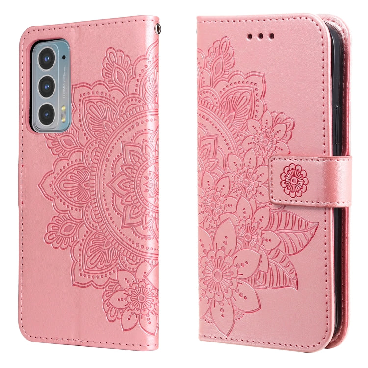 7-petal Flowers Embossing Horizontal Flip Leather Phone Case with Holder & Card Slots, For Motorola Edge 20, For Nokia C20 / C10, For vivo Y21 / Y21s / Y33s, For Samsung Galaxy A13 5G