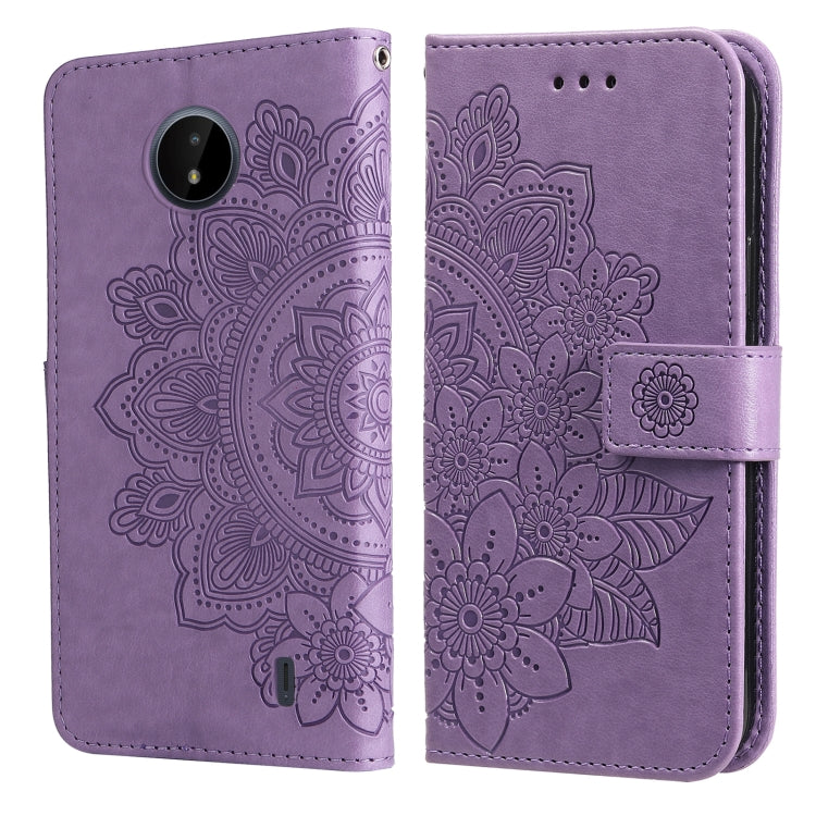 7-petal Flowers Embossing Horizontal Flip Leather Phone Case with Holder & Card Slots, For Motorola Edge 20, For Nokia C20 / C10, For vivo Y21 / Y21s / Y33s, For Samsung Galaxy A13 5G