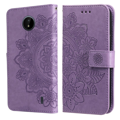 7-petal Flowers Embossing Horizontal Flip Leather Phone Case with Holder & Card Slots, For Motorola Edge 20, For Nokia C20 / C10, For vivo Y21 / Y21s / Y33s, For Samsung Galaxy A13 5G