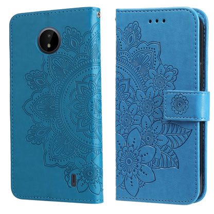 7-petal Flowers Embossing Horizontal Flip Leather Phone Case with Holder & Card Slots, For Motorola Edge 20, For Nokia C20 / C10, For vivo Y21 / Y21s / Y33s, For Samsung Galaxy A13 5G
