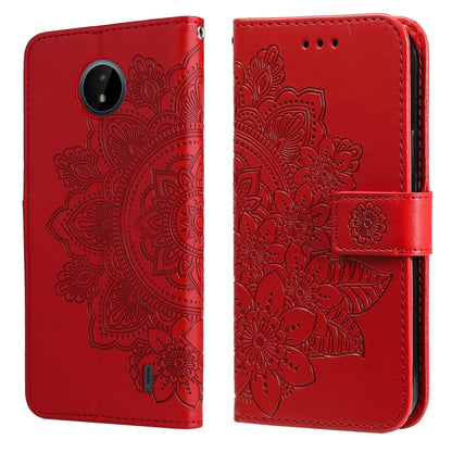 7-petal Flowers Embossing Horizontal Flip Leather Phone Case with Holder & Card Slots, For Motorola Edge 20, For Nokia C20 / C10, For vivo Y21 / Y21s / Y33s, For Samsung Galaxy A13 5G