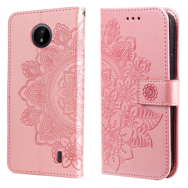 7-petal Flowers Embossing Horizontal Flip Leather Phone Case with Holder & Card Slots, For Motorola Edge 20, For Nokia C20 / C10, For vivo Y21 / Y21s / Y33s, For Samsung Galaxy A13 5G
