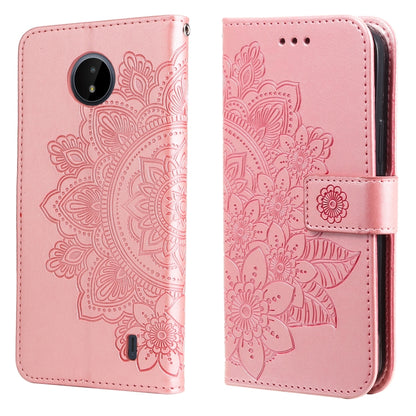 7-petal Flowers Embossing Horizontal Flip Leather Phone Case with Holder & Card Slots, For Motorola Edge 20, For Nokia C20 / C10, For vivo Y21 / Y21s / Y33s, For Samsung Galaxy A13 5G