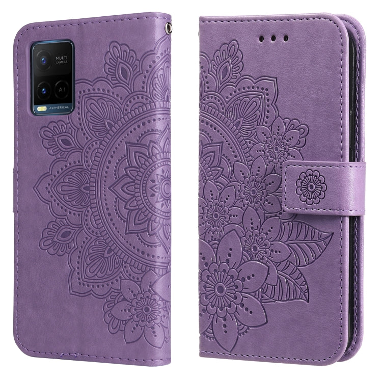 7-petal Flowers Embossing Horizontal Flip Leather Phone Case with Holder & Card Slots, For Motorola Edge 20, For Nokia C20 / C10, For vivo Y21 / Y21s / Y33s, For Samsung Galaxy A13 5G