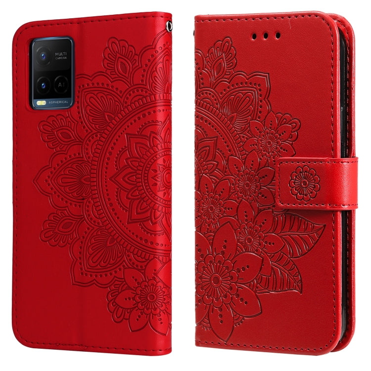 7-petal Flowers Embossing Horizontal Flip Leather Phone Case with Holder & Card Slots, For Motorola Edge 20, For Nokia C20 / C10, For vivo Y21 / Y21s / Y33s, For Samsung Galaxy A13 5G