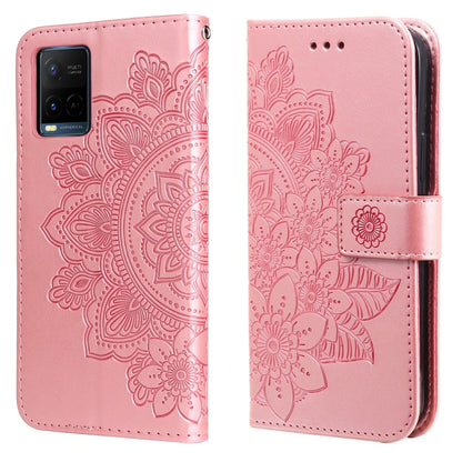 7-petal Flowers Embossing Horizontal Flip Leather Phone Case with Holder & Card Slots, For Motorola Edge 20, For Nokia C20 / C10, For vivo Y21 / Y21s / Y33s, For Samsung Galaxy A13 5G