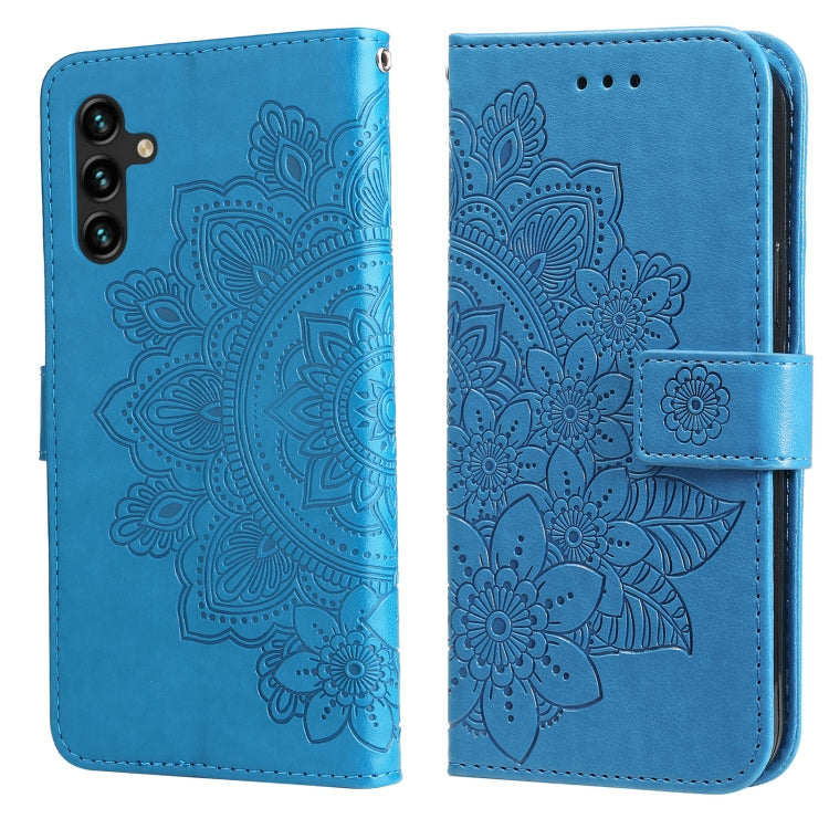 7-petal Flowers Embossing Horizontal Flip Leather Phone Case with Holder & Card Slots, For Motorola Edge 20, For Nokia C20 / C10, For vivo Y21 / Y21s / Y33s, For Samsung Galaxy A13 5G