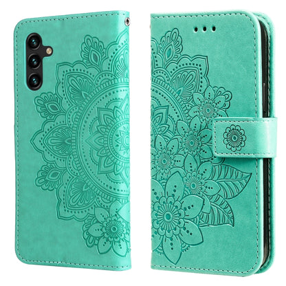 7-petal Flowers Embossing Horizontal Flip Leather Phone Case with Holder & Card Slots, For Motorola Edge 20, For Nokia C20 / C10, For vivo Y21 / Y21s / Y33s, For Samsung Galaxy A13 5G
