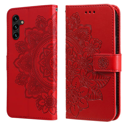 7-petal Flowers Embossing Horizontal Flip Leather Phone Case with Holder & Card Slots, For Motorola Edge 20, For Nokia C20 / C10, For vivo Y21 / Y21s / Y33s, For Samsung Galaxy A13 5G