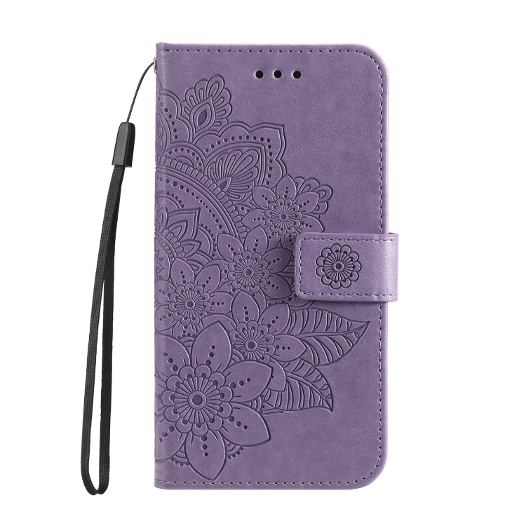 7-petal Flowers Embossing Horizontal Flip Leather Phone Case with Holder & Card Slots, For Xiaomi 11T / 11T Pro