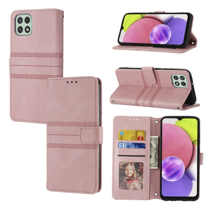 Embossed Striped Magnetic Buckle Horizontal Flip Phone Leather Case, For Samsung Galaxy A03 International Version, For Xiaomi Redmi Note 11, For Samsung Galaxy A03 EU Version, For Xiaomi Redmi Note 11 Pro