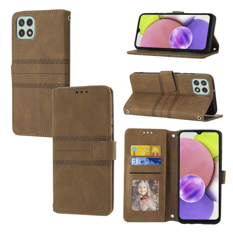 Embossed Striped Magnetic Buckle Horizontal Flip Phone Leather Case, For Samsung Galaxy A03 International Version, For Xiaomi Redmi Note 11, For Samsung Galaxy A03 EU Version, For Xiaomi Redmi Note 11 Pro