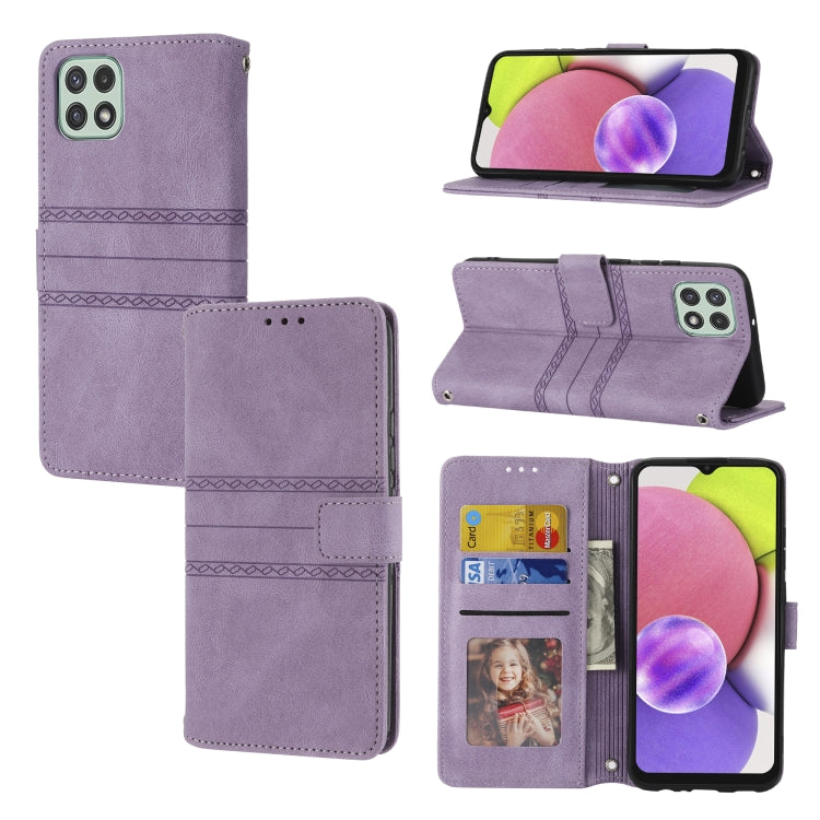 Embossed Striped Magnetic Buckle Horizontal Flip Phone Leather Case, For Samsung Galaxy A03 International Version, For Xiaomi Redmi Note 11, For Samsung Galaxy A03 EU Version, For Xiaomi Redmi Note 11 Pro