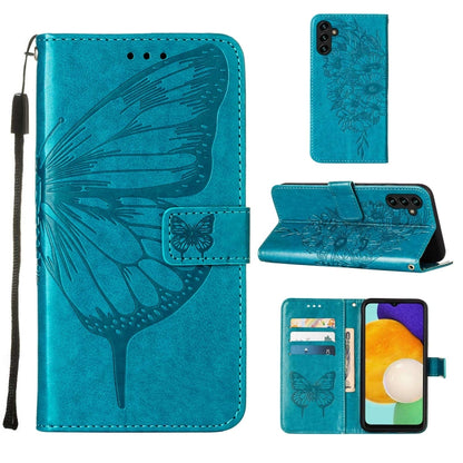 Embossed Butterfly Leather Phone Case with Holder & Card Slot & Wallet & Lanyard, For Samsung Galaxy A13 5G, For Samsung Galaxy F52 5G, For Samsung Galaxy S22 5G