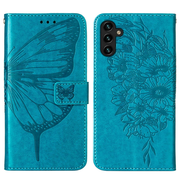 Embossed Butterfly Leather Phone Case with Holder & Card Slot & Wallet & Lanyard, For Samsung Galaxy A13 5G, For Samsung Galaxy F52 5G, For Samsung Galaxy S22 5G