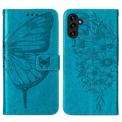 Embossed Butterfly Leather Phone Case with Holder & Card Slot & Wallet & Lanyard, For Samsung Galaxy A13 5G, For Samsung Galaxy F52 5G, For Samsung Galaxy S22 5G