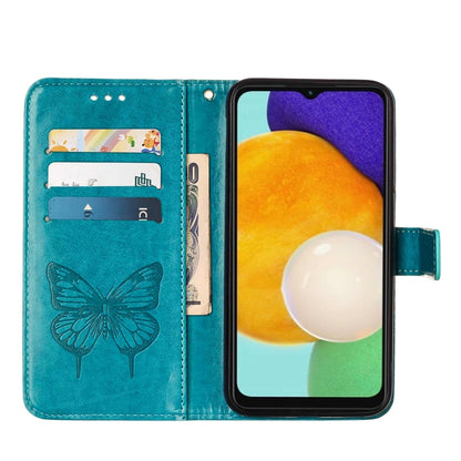 Embossed Butterfly Leather Phone Case with Holder & Card Slot & Wallet & Lanyard, For Samsung Galaxy A13 5G, For Samsung Galaxy F52 5G, For Samsung Galaxy S22 5G