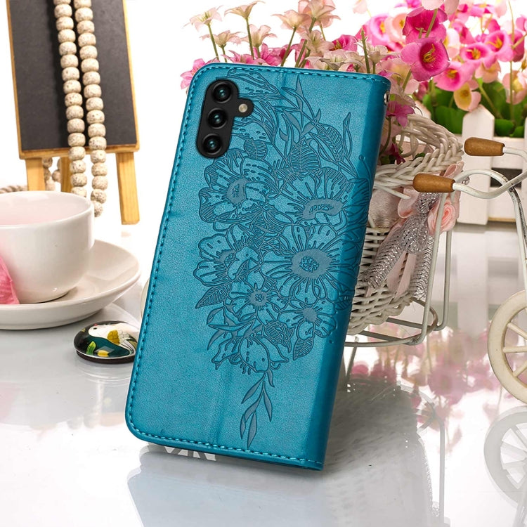 Embossed Butterfly Leather Phone Case with Holder & Card Slot & Wallet & Lanyard, For Samsung Galaxy A13 5G, For Samsung Galaxy F52 5G, For Samsung Galaxy S22 5G