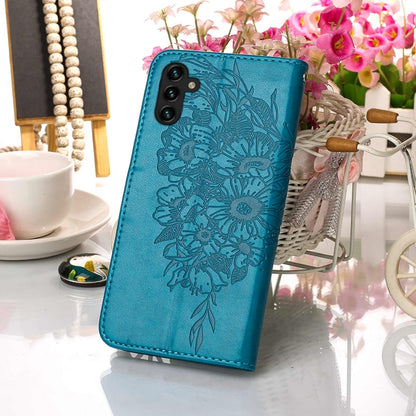 Embossed Butterfly Leather Phone Case with Holder & Card Slot & Wallet & Lanyard, For Samsung Galaxy A13 5G, For Samsung Galaxy F52 5G, For Samsung Galaxy S22 5G