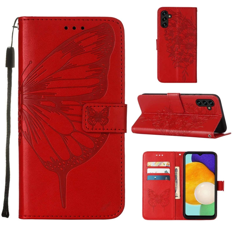 Embossed Butterfly Leather Phone Case with Holder & Card Slot & Wallet & Lanyard, For Samsung Galaxy A13 5G, For Samsung Galaxy F52 5G, For Samsung Galaxy S22 5G
