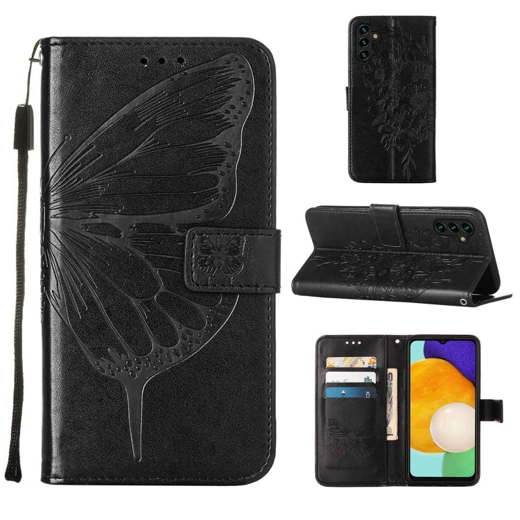 Embossed Butterfly Leather Phone Case with Holder & Card Slot & Wallet & Lanyard, For Samsung Galaxy A13 5G, For Samsung Galaxy F52 5G, For Samsung Galaxy S22 5G