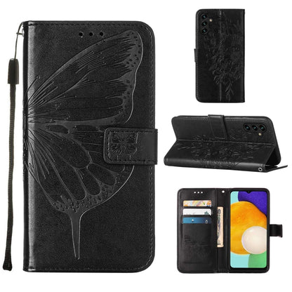 Embossed Butterfly Leather Phone Case with Holder & Card Slot & Wallet & Lanyard, For Samsung Galaxy A13 5G, For Samsung Galaxy F52 5G, For Samsung Galaxy S22 5G
