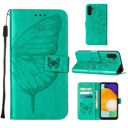 Embossed Butterfly Leather Phone Case with Holder & Card Slot & Wallet & Lanyard, For Samsung Galaxy A13 5G, For Samsung Galaxy F52 5G, For Samsung Galaxy S22 5G
