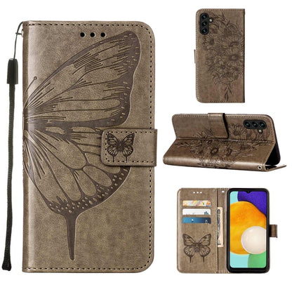 Embossed Butterfly Leather Phone Case with Holder & Card Slot & Wallet & Lanyard, For Samsung Galaxy A13 5G, For Samsung Galaxy F52 5G, For Samsung Galaxy S22 5G