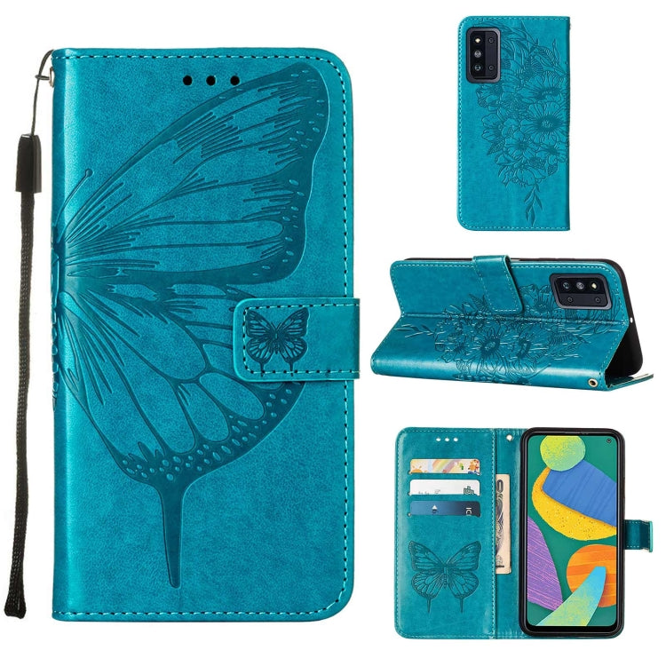Embossed Butterfly Leather Phone Case with Holder & Card Slot & Wallet & Lanyard, For Samsung Galaxy A13 5G, For Samsung Galaxy F52 5G, For Samsung Galaxy S22 5G