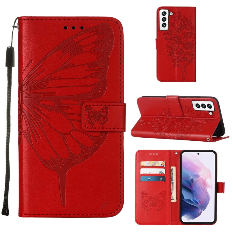 Embossed Butterfly Leather Phone Case with Holder & Card Slot & Wallet & Lanyard, For Samsung Galaxy A13 5G, For Samsung Galaxy F52 5G, For Samsung Galaxy S22 5G