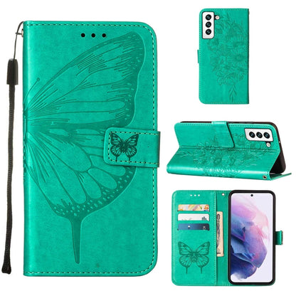 Embossed Butterfly Leather Phone Case with Holder & Card Slot & Wallet & Lanyard, For Samsung Galaxy A13 5G, For Samsung Galaxy F52 5G, For Samsung Galaxy S22 5G